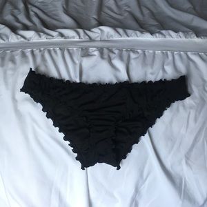 Black ruffled bikini bottom
